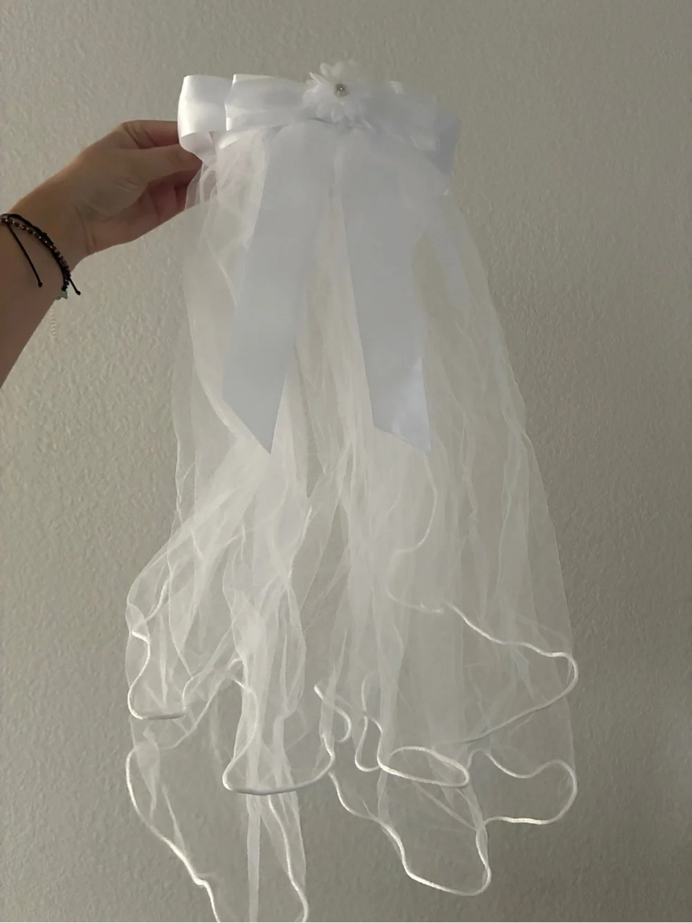 First Communion Veil Tiara Rhinestone Crown White Veil Headpiece Girls